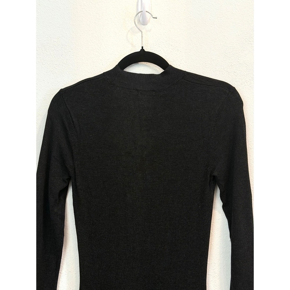 H&M  Womens Dress Size S Sweater Dark Gray Knit Pullover Mini Dress - Picture 4 of 5